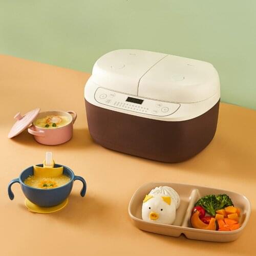 220V Mini Double-Ball Double-door Rice Cooker,1.6L Rice Cooker for Cooking Same Food Rice Cooker Electric Olla Arrocera