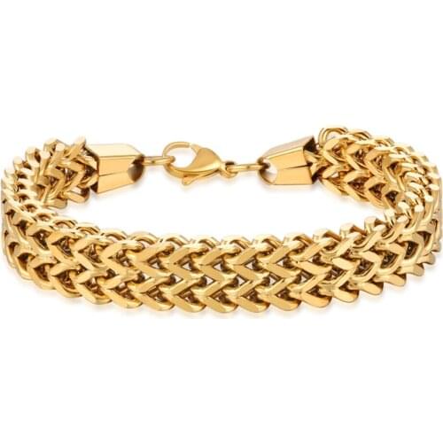 Bracelet for Men 316L Stainless Steel/Gold/Black Chain Bracelet Bangles Man Pulseira Bijoux Gifts for Men Fashion Jewelry