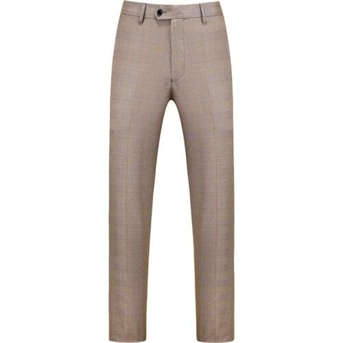 Size 6XL 2021 Boutique Fashion Lattice Lightweight Mens Casual Business Suit Pants Slim Groom Wedding Dress Formal Male Trousers