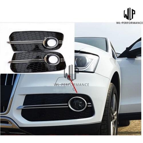 Q5 RSQ5 Fog lamp grille Black ABS Car styling For Audi Q5 SQ5 S-line RSQ5 Front bumper Car body kits 2012-2015