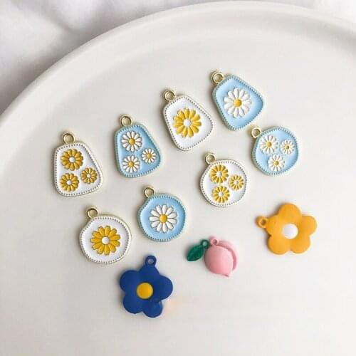 DIY small fresh daisy earring material spring and summer flowers peach earrings accessories