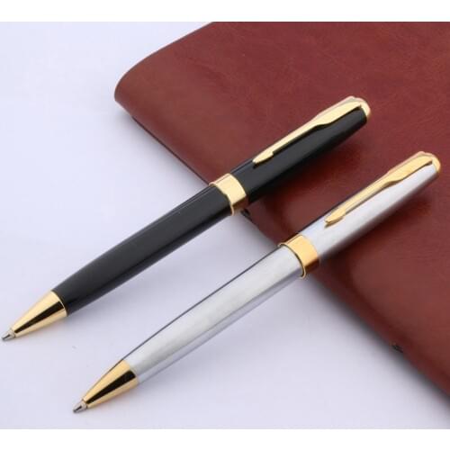 High Quality 333 Ball Point Pens Black Stainless Steel Arrow Stationery Office School Supplies Golden Ink Pens