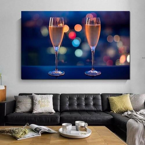 Modern Poster Wine Glass Canvas Painting Nordic Luxury Decorative Wall Art Picuture For Living Room Kitchen Home Decor