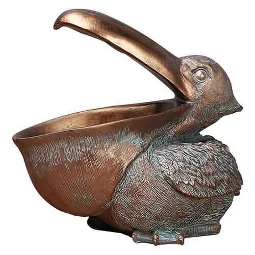 Resin Pelican Statue Key Candy Container for Home Decoration Accessories Storage Toucan Statue Table Desk Decor Living Room