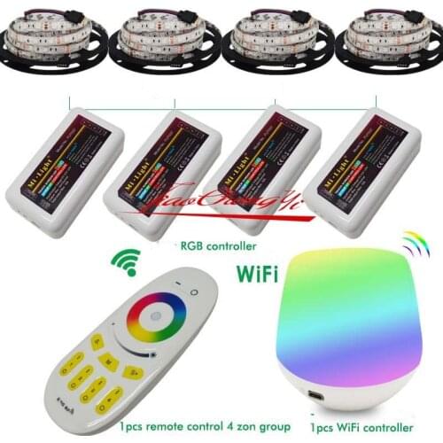 20m strip led RGB light 5050 DC12V + 4pcs 4zone controller + remote control WiFi