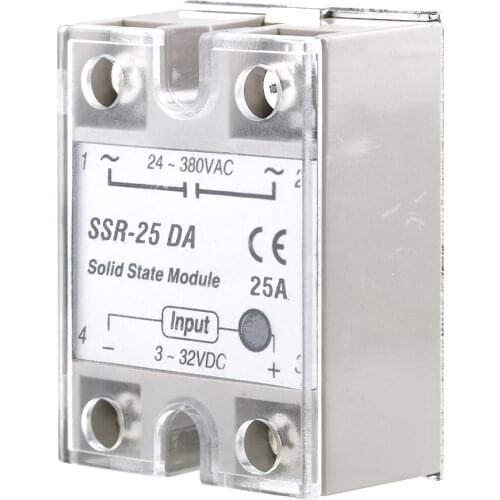 Solid State Relay SSR-10DA SSR-25DA SSR-40DA SSR-50DA 10A 25A 40A 50A Actually 3-32V DC TO 24-380V AC SSR 10DA 25DA 40DA 50DA