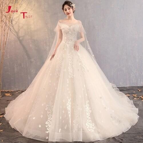 Vestido de Noiva Elegant Ball Gown Wedding Dresses Tulle Robe de Mariee Sequined Appliques Suknie Slubne 3D Flowers