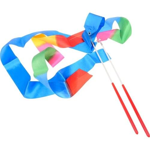 1M Dance Ribbon Gym Rhythmic Gymnastics Art Gymnastic Ballet Streamer Twirling Rod Outdoor Sport Games For Kids Children Toys