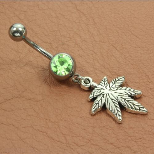 1PC Summer Piercing Navel Fashion Vintage Pendant Leaves Navel Belly Button Bar Ring Body Piercing Jewelry piercing ombligo