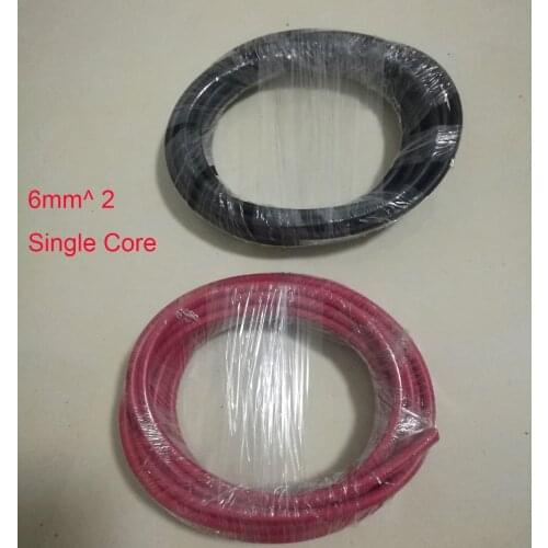10 m/lot (5m red, 5m black) 6mm^2 Single Core PV Solar Cable 2PFG 1169 PV1-F
