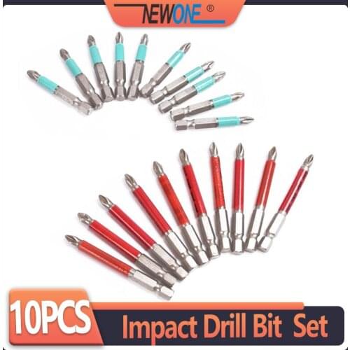 10pcs/set Impact drill bit Phillips Ph2 Power Insert Bits Anti Slip Magnetic Driver Bit For Impact Drivers