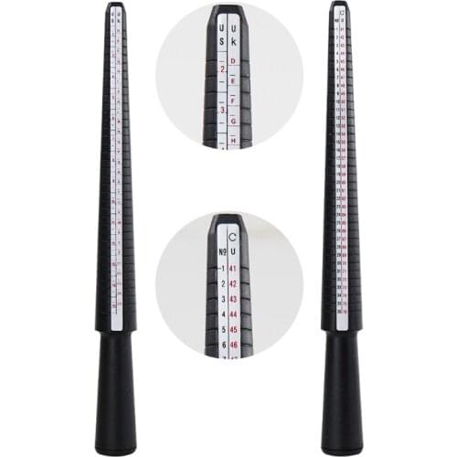 13MC 11Pcs Ring Mandrel Sizer Stick Finger Guage Hammer Jewelry Measuring Equipment