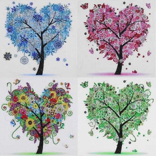 2021 5D DIY Diamond Painting Four Seasons Tree Special Shape Diamond Painting Rhinestone Crystal Diamond for Home Decoration