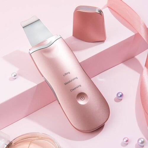 3 in 1 Ultrasonic Facial Skin Scrubber Cleaner Ion Acne Blackhead Remover Peeling Shovel Beauty Facial Massager Skin Care Tools