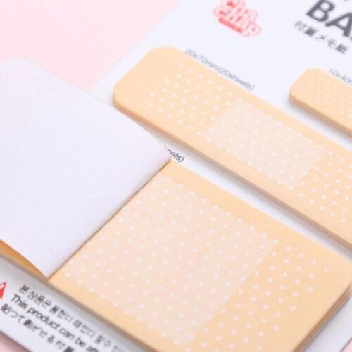 60cps/set Note Paper Band-aid Memo Pad Sticky Note Pads Paper Sticker Kawaii Korean Simple Stationery Supplies Note Office A6M1