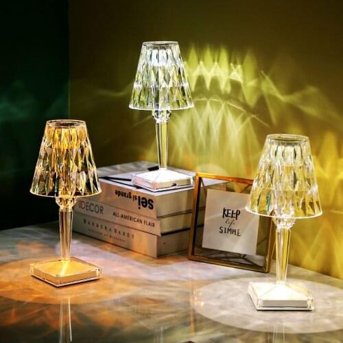 Acrylic Diamond Night Lights Bedside Stand Lamp for Bedroom Modern Led Table Lamp Living Room Home Bar Restaurant Light Fixtures