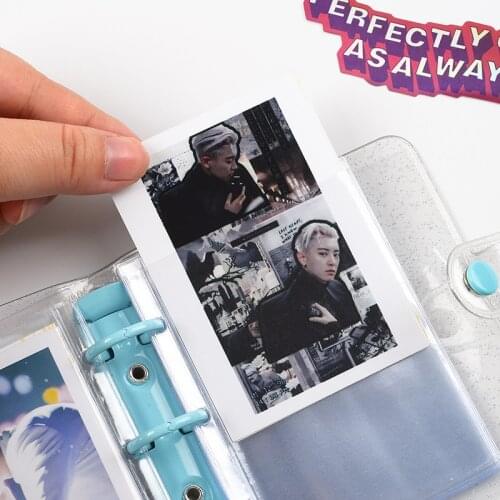 A6 Mini 3 Hole Picture Album 3 Hole Loose Leaf Binder Planner Picture Album PVC Transparent Diary PP Paper Zip Bag Accessories