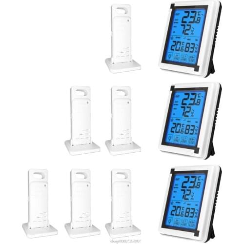 Touch screen Wireless Weather Station ℃/℉ Thermometer Hygrometer with 3 Forecast Sensor Temperature Humidity Monitor O28 20