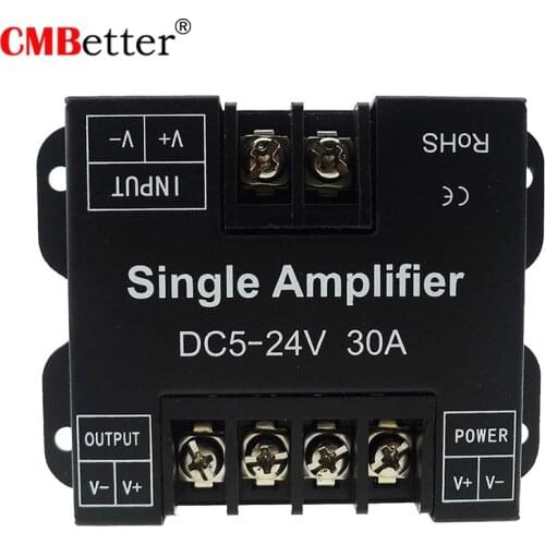 DC5-24V Single High Speed Amplifier 30A LED Strip Amplifier for Single Colour LED Strip Power Repeater Console Controller