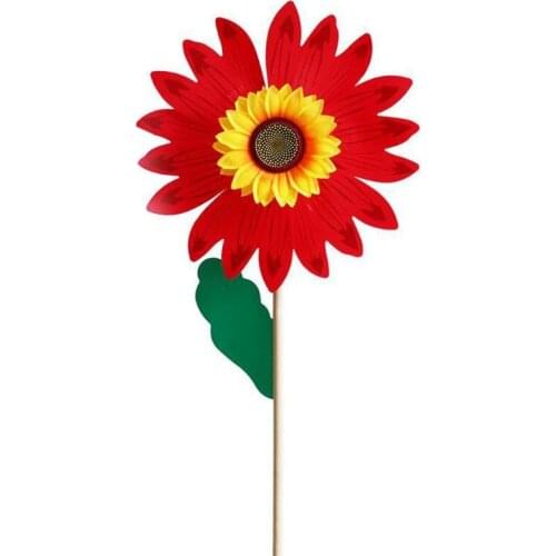 Wood Sunflower Windmill Wind Spinner Pinwheels Home Garden Yard Decoration Kids Toys