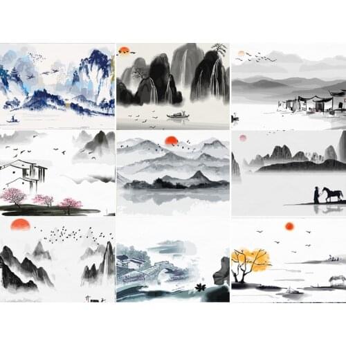DIY 50x40cm Paint By Numbers For Chinese ink painting Home Decoration Oil Painting By Numbers Full Set For Adults