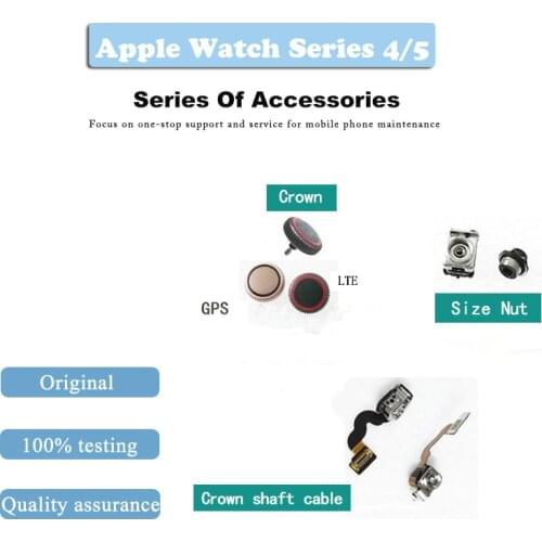 For Apple Watch Series 4/5/6/SE 40mm 44mm Frame Housing Crown Screw Button Nut Cover Rotating Shaft Cable Black Silver Gold Pink