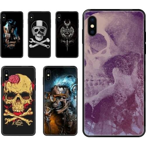 For Huawei P8 P9 P10 P20 P30 P40 Lite Plus Pro 2017 P Smart 2019 Black Soft TPU Live Love Phone Large Illaz Skull