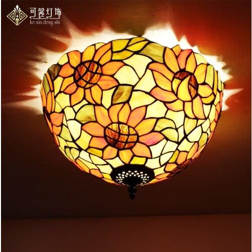 European garden balcony bedroom corridors lobby ceiling lamps Tiffany art LED corridor lamp