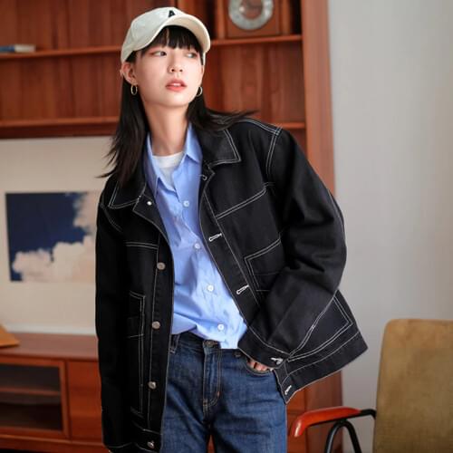 ISUREYOUNG Women's Black Bomber Jackets