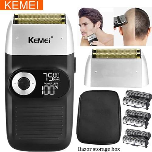 Kemei Electric Shaver Trimmer For men hair clipper Mens shaver Barber professional Razor Reciprocating Foil Shaving Machine