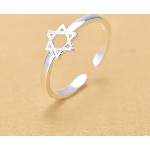 Classic Accessories 925 Sterling Silver Rings Open Hexagram Six-star Finger Rings For Women New Mothers Day Bridesmaid Gifts