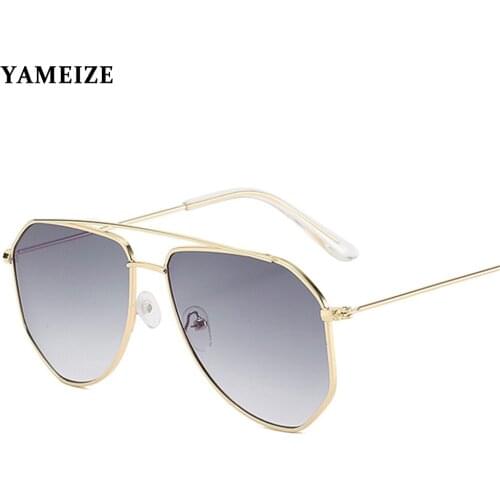 YAMEIZE Classic Pilot Sunglasses Metal Frame Retro Sun glasses Brand Designer Luxury Eyeglasses Driving Eyewear For Men Women