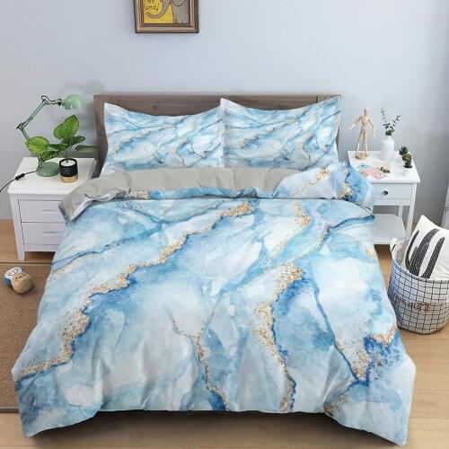 Marble Pattern Bedding Sets Comfortable Duvet Cover Bed Linen Bedclothes Twin/Queen/King Size for Kids Bed Room for Kids Girls