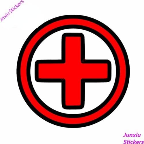 Creative Red Cross Vinyl Material Car Stickers Bumper Truck Yacht Decal Refrigerator Waterproof Car Styling Decoration KK13x13cm
