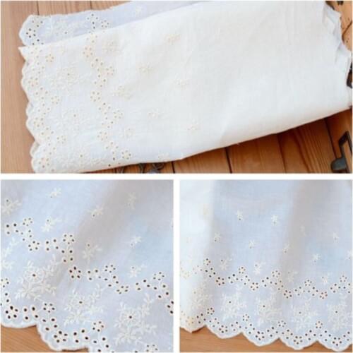 Hot sale High-quality Lace accessories Beige floral embroidered cotton lace 35 cm H3503