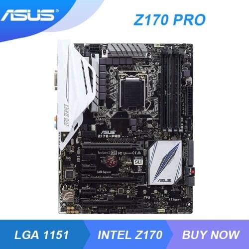 ASUS Z170-PRO LGA 1151 Intel Z170 Desktop PC Gaming Motherboard ddr4 64GB M.2 Core i7-7700K i5-7600K Cpus 3×PCI-E 3.0 X16 Slot