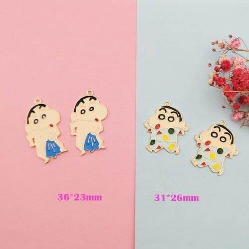 10pcs Cartoon Boy Enamel Charms Pendant For DIY Jewelry Making Cute Guy Gold Tone Metal Charm Earring Bracelet Keyring Dangle