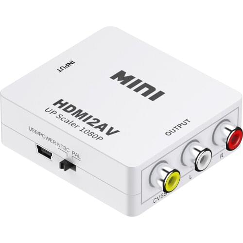 HDMI TO AV HDMI2AV mini Converter 1080P HDMI to CVBS+L+R HD Video Converter Adapter Cable Box