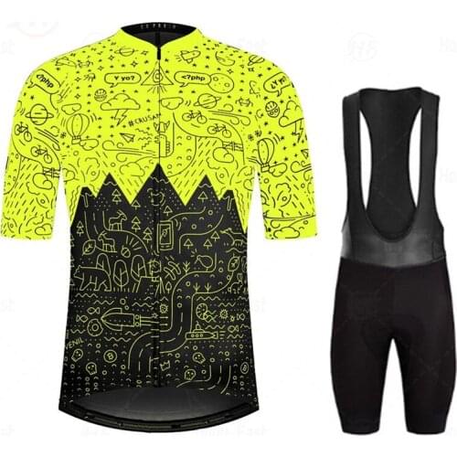 Cycling Jersey Set 2021 Mens Bike Jersey Set Summer Breathable Shorts Suit Mountain Triathlon Clothing Ropa Ciclismo Uniform