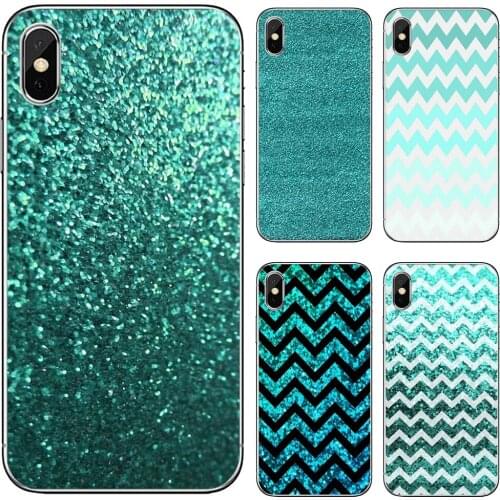 Aqua-Silver-Green-Mint-Glitter Soft Shell Cover For Samsung Galaxy A9 A8 Star Lite A3 A5 A7 A6 Plus 2018 2015 2016 2017