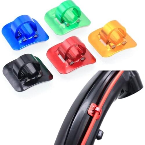 Bicycle Cable Housing Guide Aluminum Bike Oil Tube Fixed Clips C Shift Brake Stick-on Cable Guide Tube Fixed Clamp Frame Buckle
