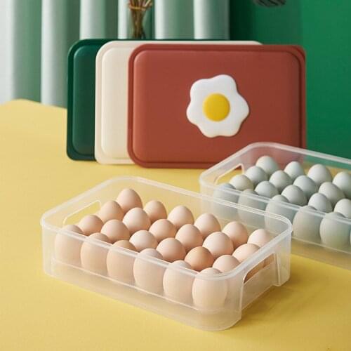 New Square 24 grid egg storage box household refrigerator egg freshkeeping box plastic with lid superimposed egg tray egg box