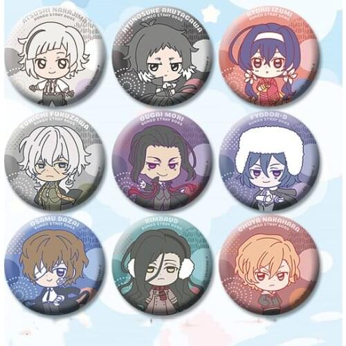 Bungo Stary Dog dazai osamu Edogawa Ranpo anime badge 58mm Lovely Brooch acrylic Cosplay Fans