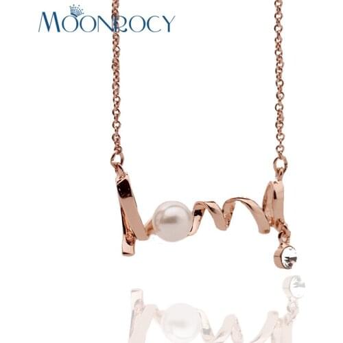 MOONROCY Free Shipping Fashion Austrian CZ Crystal Imitation Pearl Necklace Fashion Jewelry New for Women Gift Choker