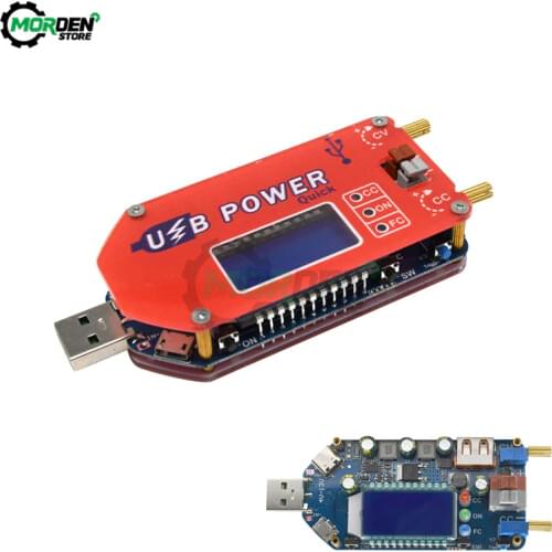 QC3.0 2.0 USB CC/CV DC-DC 4-13V to 1-30V 0-2A 15W Digital Adjustable Step Up Down Boost Buck Power Supply Module lcd voltmeter