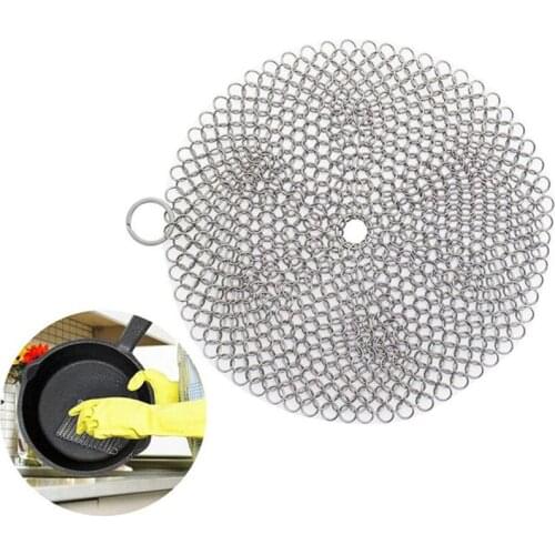 4inch Round/Square Handheld Stainless Steel Pan Cleaning Net Hanging Eco-Friendly Kitchen Cleaning Supplies