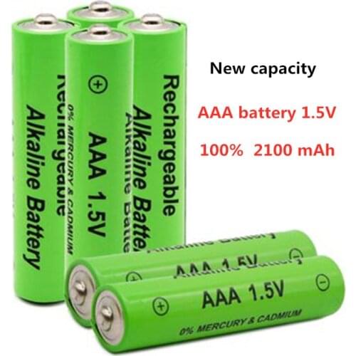New Brand AAA Battery 2100mah 1.5V Alkaline AAA Rechargeable Battery for Remote Control Toy Light Batery + Rechargeable Aaa