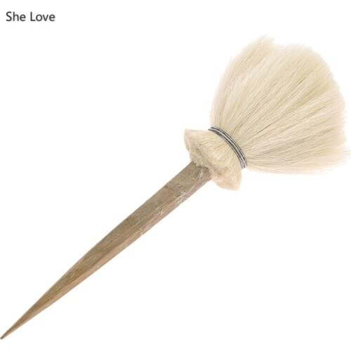 Chzimade 1Pcs/lot Natural Wood Big Head Brush For Ceramics Pottery Clay Sculpting Modeling Cleaning Tools Art Crafts