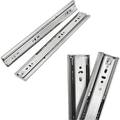 1 pair 10"-22" Stainless Steel Drawer Slides Soft Close Drawer Track Rail Sliding Three-Section Cabinet Slide Furniture Hardware