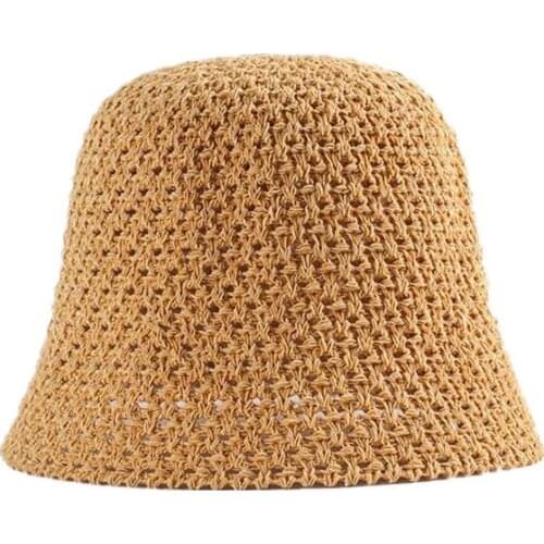 LDSLYJR 2021 straw hat solid Bucket Hat Fisherman Hat outdoor travel hat Sun Cap Hats for girl and Women 224